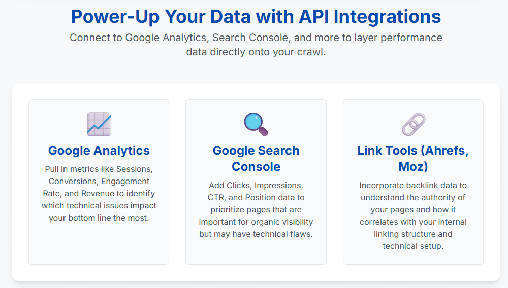 sf4 SEO Spider API Integration