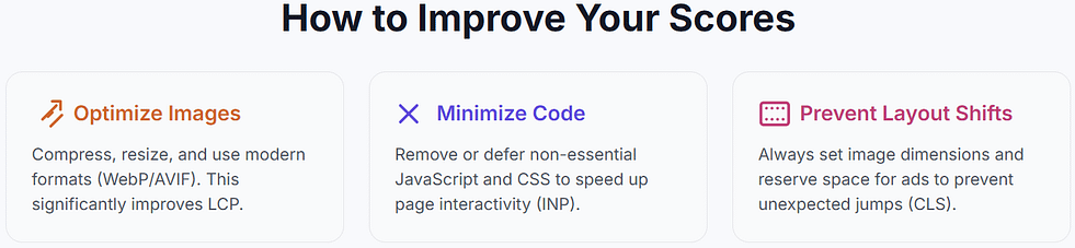 How to improve CWV scores