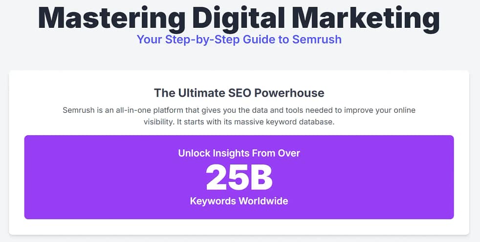 Mastering digital marketing with semrush