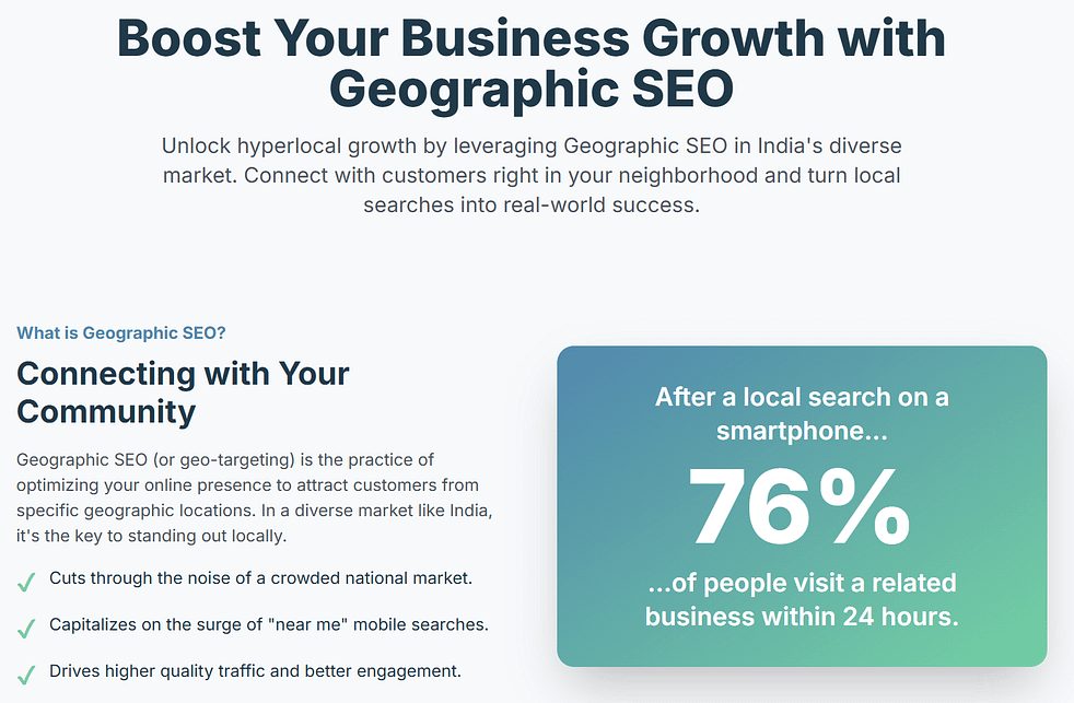 Business growth with geographic seo