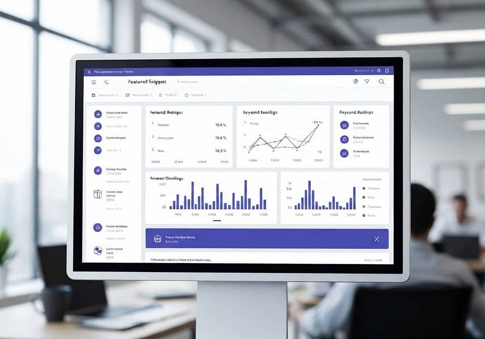 A PC Screen showing Featured snippets analytics