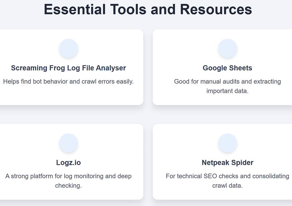 Essential tools and resources for log files