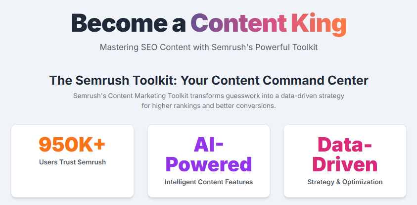 Semrush Toolkit your content command center